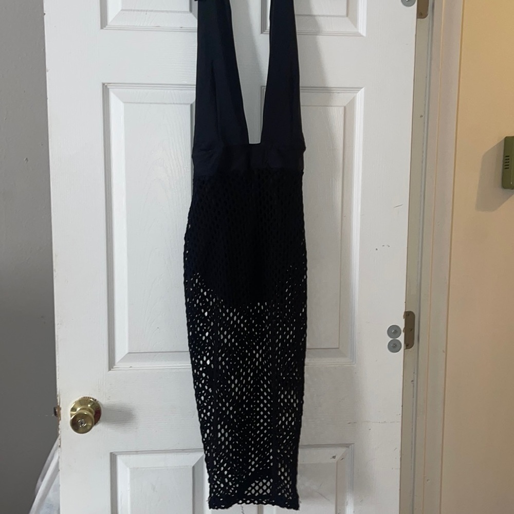 Mesh low cut midi dress